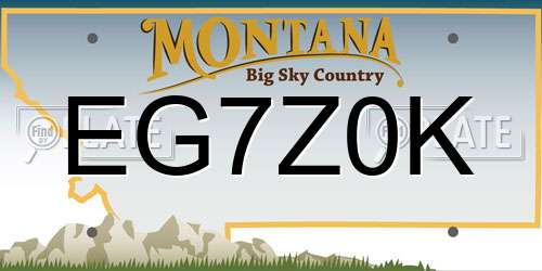 EG7Z0K Montana License Plate