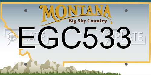 EGC533 Montana License Plate
