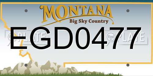 EGD0477 Montana License Plate