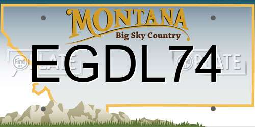 EGDL74 Montana License Plate