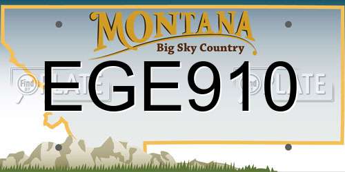 EGE910 Montana License Plate