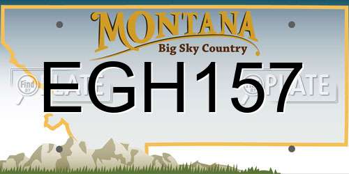 EGH157 Montana License Plate