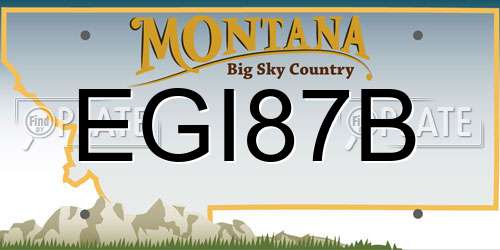 EGI87B Montana License Plate