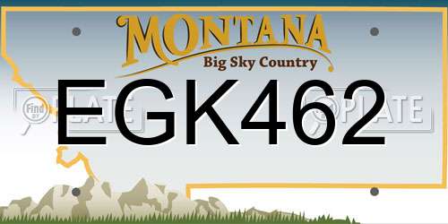 EGK462 Montana License Plate