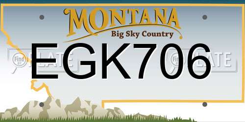 EGK706 Montana License Plate