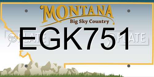 EGK751 Montana License Plate