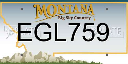 EGL759 Montana License Plate