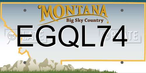 EGQL74 Montana License Plate
