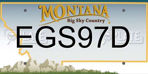 EGS97D Montana License Plate