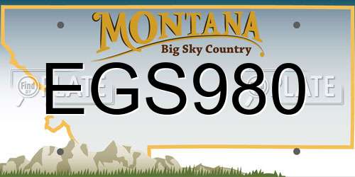 EGS980 Montana License Plate