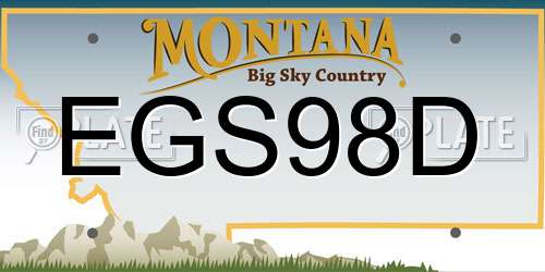 EGS98D Montana License Plate
