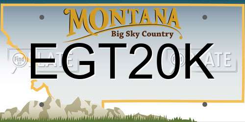 EGT20K Montana License Plate