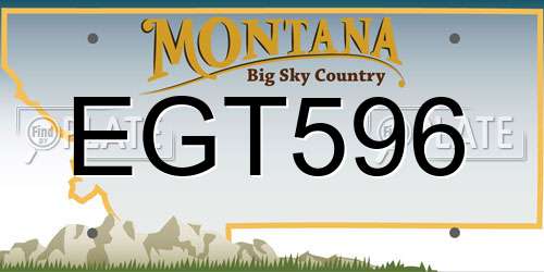 EGT596 Montana License Plate