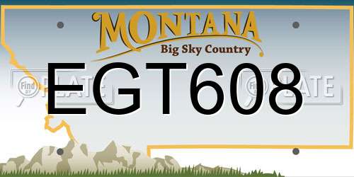 EGT608 Montana License Plate