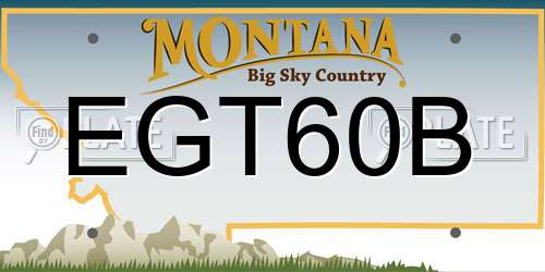 EGT60B Montana License Plate