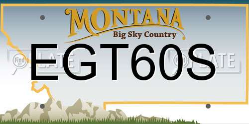 EGT60S Montana License Plate