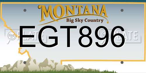 EGT896 Montana License Plate