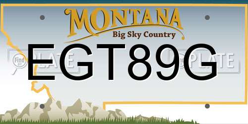 EGT89G Montana License Plate