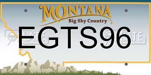 EGTS96 Montana License Plate