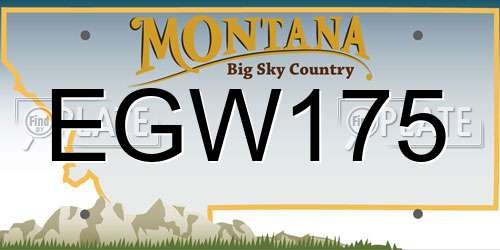 EGW175 Montana License Plate