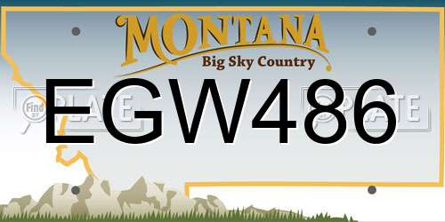 EGW486 Montana License Plate