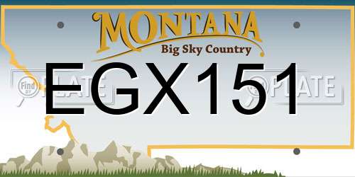EGX151 Montana License Plate