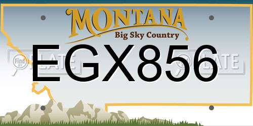 EGX856 Montana License Plate