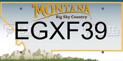 EGXF39 Montana License Plate