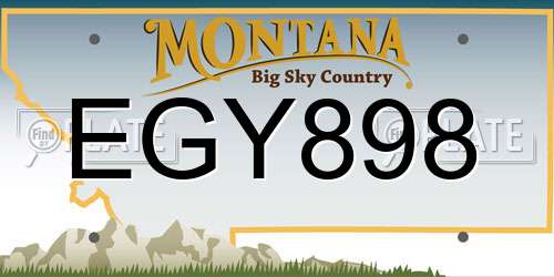EGY898 Montana License Plate