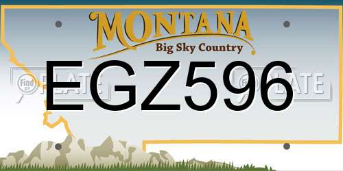 EGZ596 Montana License Plate