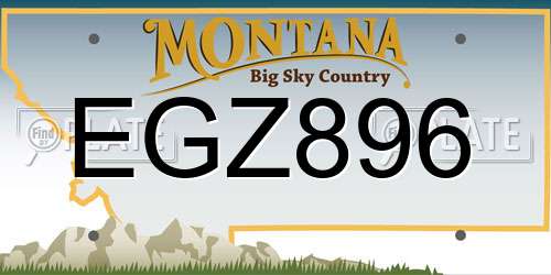 EGZ896 Montana License Plate