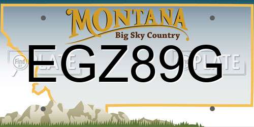 EGZ89G Montana License Plate