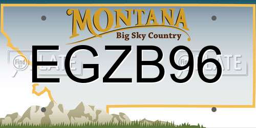 EGZB96 Montana License Plate