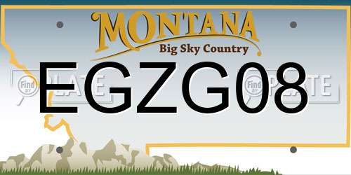 EGZG08 Montana License Plate