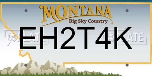 EH2T4K Montana License Plate