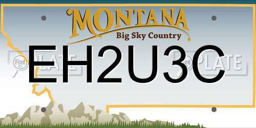 EH2U3C Montana License Plate