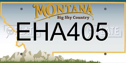 EHA405 Montana License Plate