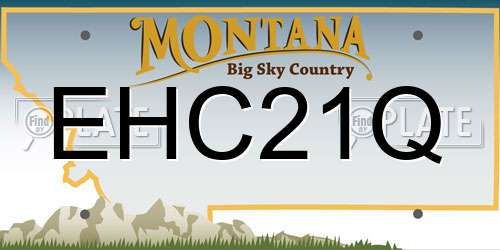 EHC21Q Montana License Plate