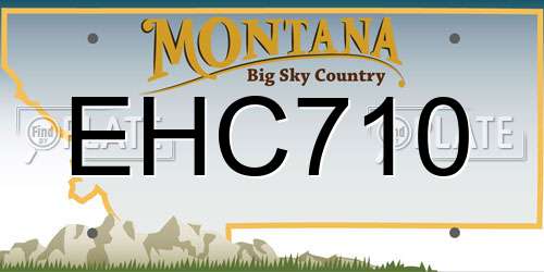 EHC710 Montana License Plate