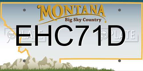 EHC71D Montana License Plate