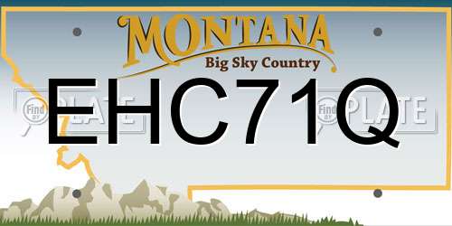 EHC71Q Montana License Plate