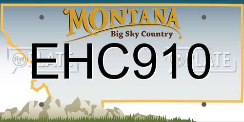 EHC910 Montana License Plate