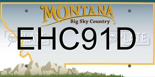 EHC91D Montana License Plate