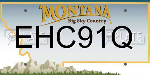 EHC91Q Montana License Plate