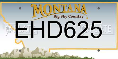 EHD625 Montana License Plate