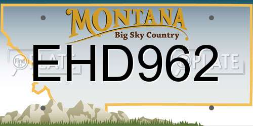 EHD962 Montana License Plate