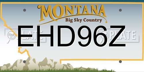EHD96Z Montana License Plate