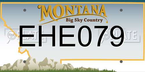 EHE079 Montana License Plate