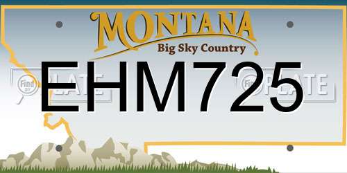 EHM725 Montana License Plate