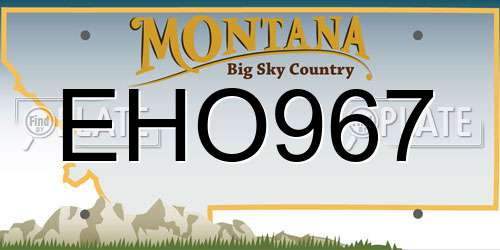 EHO967 Montana License Plate